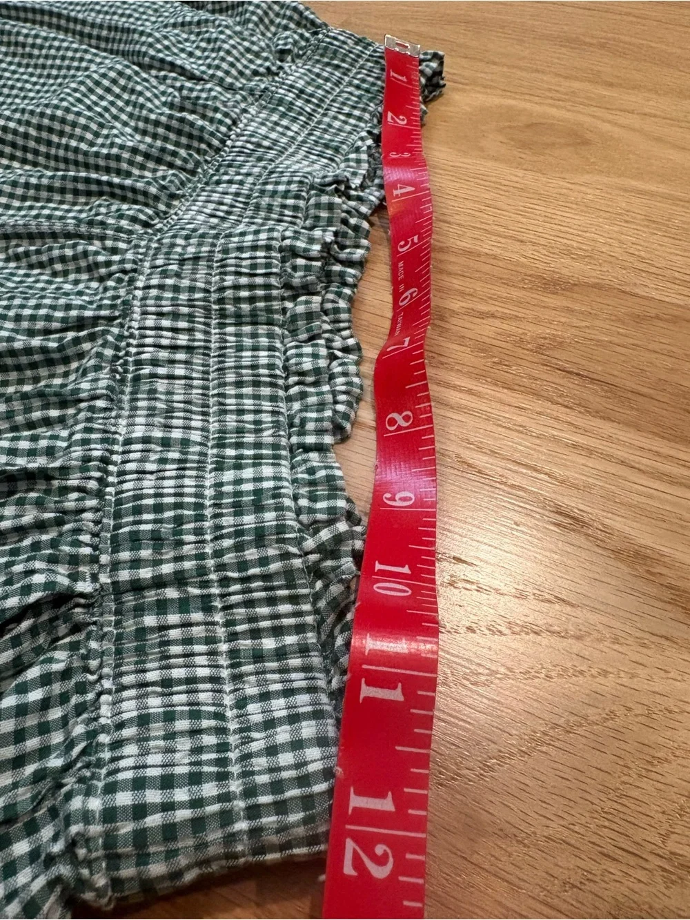 Aerie Gingham Stretch Waist Women’s Shorts - Green/White Sz S
